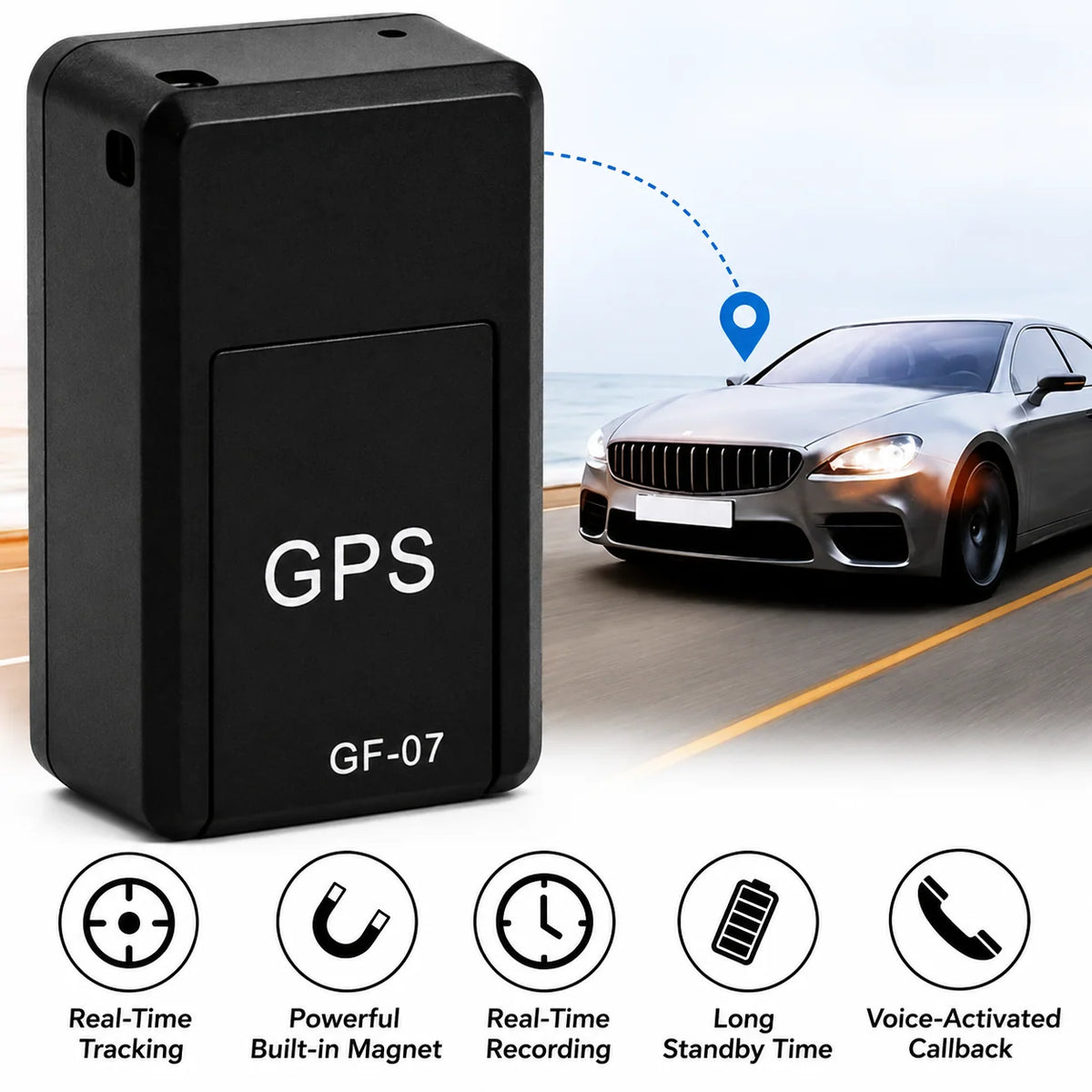 GPS Tracker Real-Time App Tracking Magnetic No Subscription