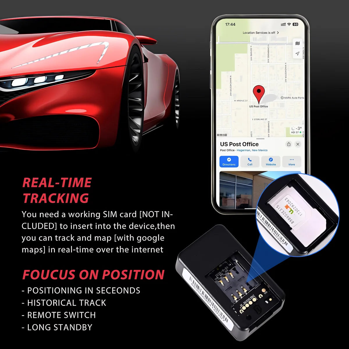 GPS Tracker Waterproof 180-Day Standby
