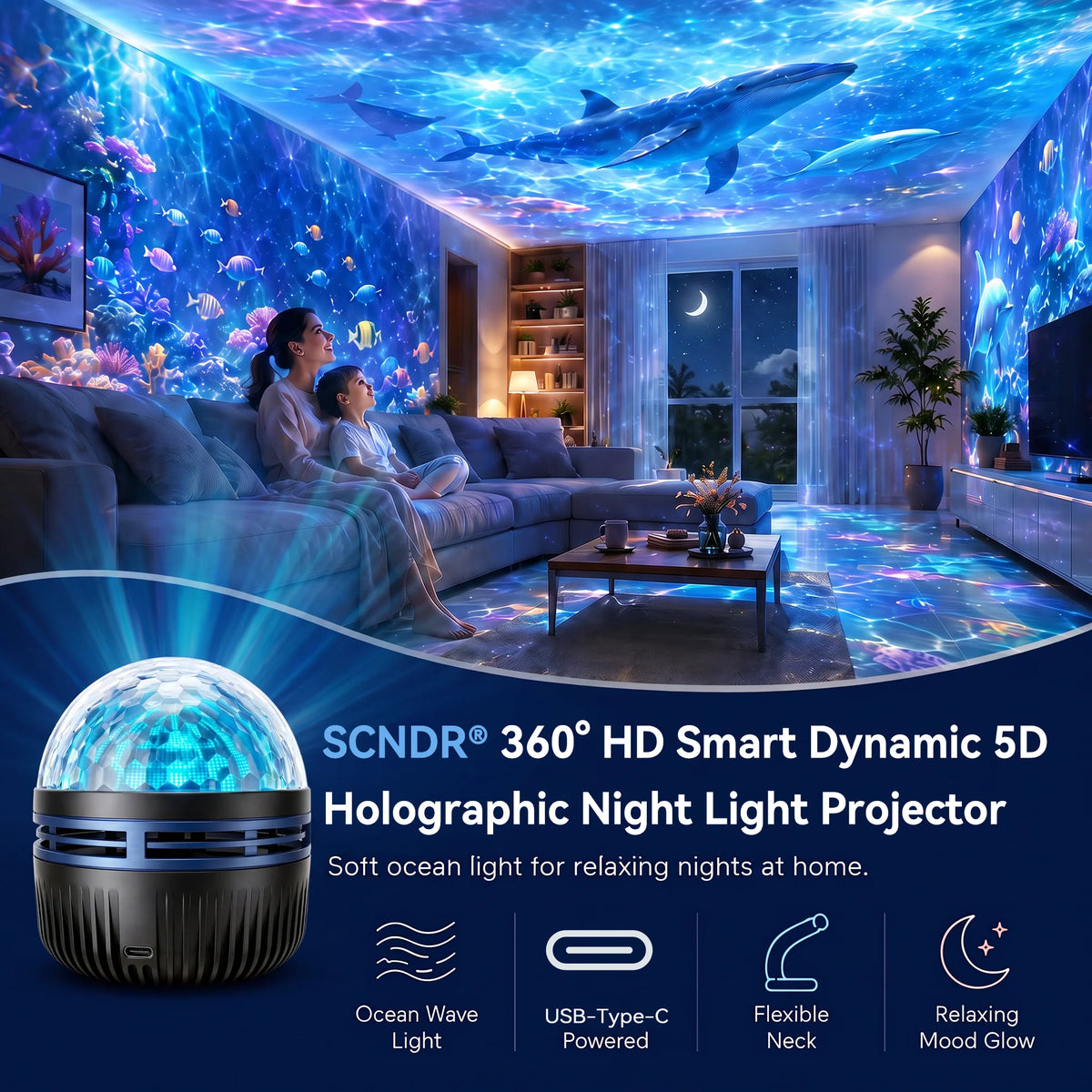 Galaxy Projector RGBW LED Flexible 360° Gooseneck USB Powered
