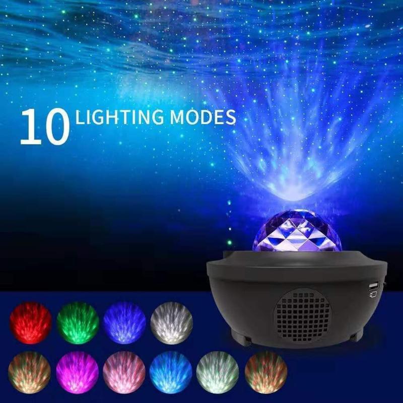 Galaxy Projector Starry Sky & Ocean Wave Bluetooth Speaker