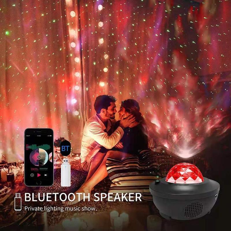 Galaxy Projector Starry Sky & Ocean Wave Bluetooth Speaker