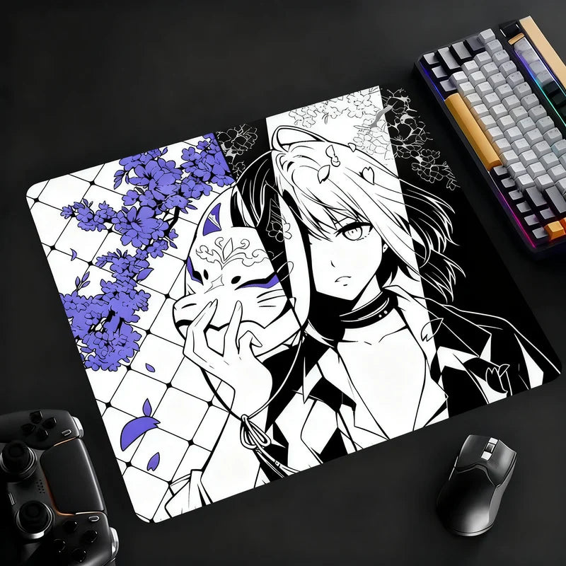 Gaming Mouse Pad Tempered Glass Non-Slip Base Smooth Glide