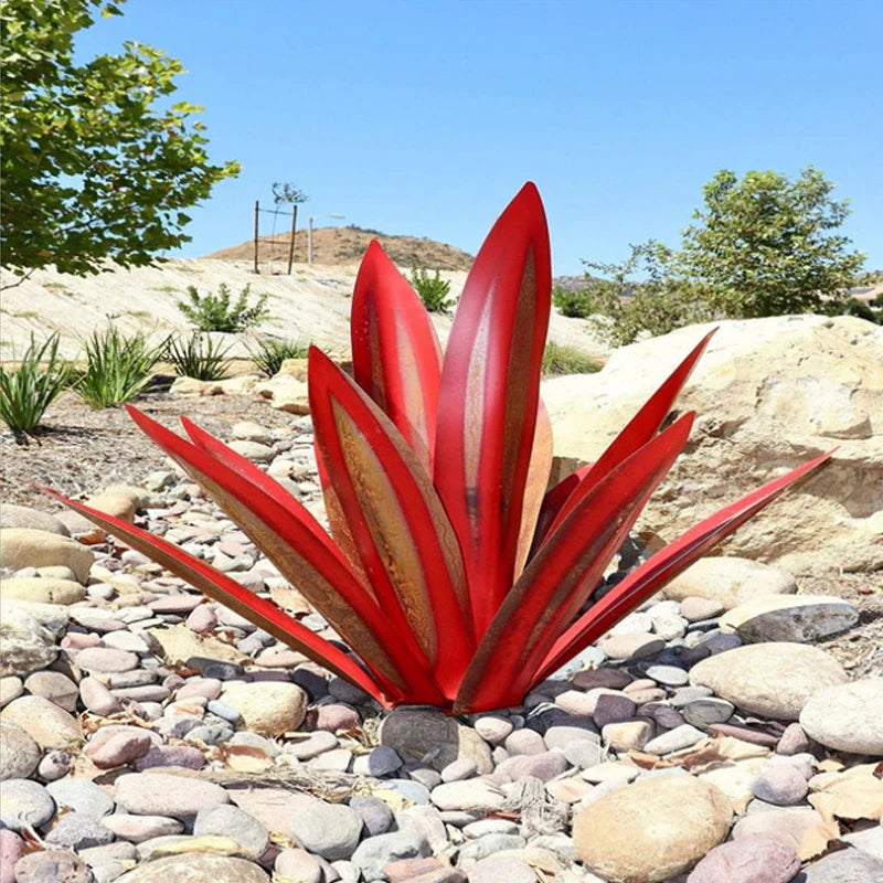 Garden Agave Sculpture Patina-Finished Metal Indoor & Outdoor
