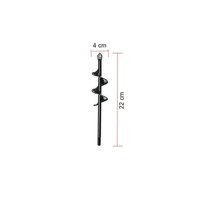 Garden Auger Bits Ergonomic Spiral Rust-Resistant Steel