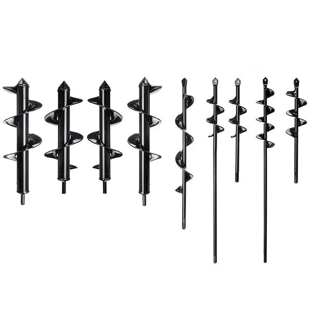Garden Auger Bits Ergonomic Spiral Rust-Resistant Steel