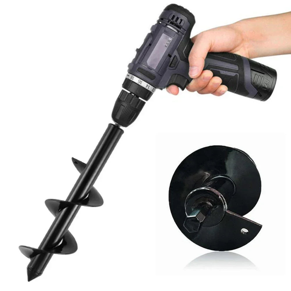Garden Auger Bits Ergonomic Spiral Rust-Resistant Steel