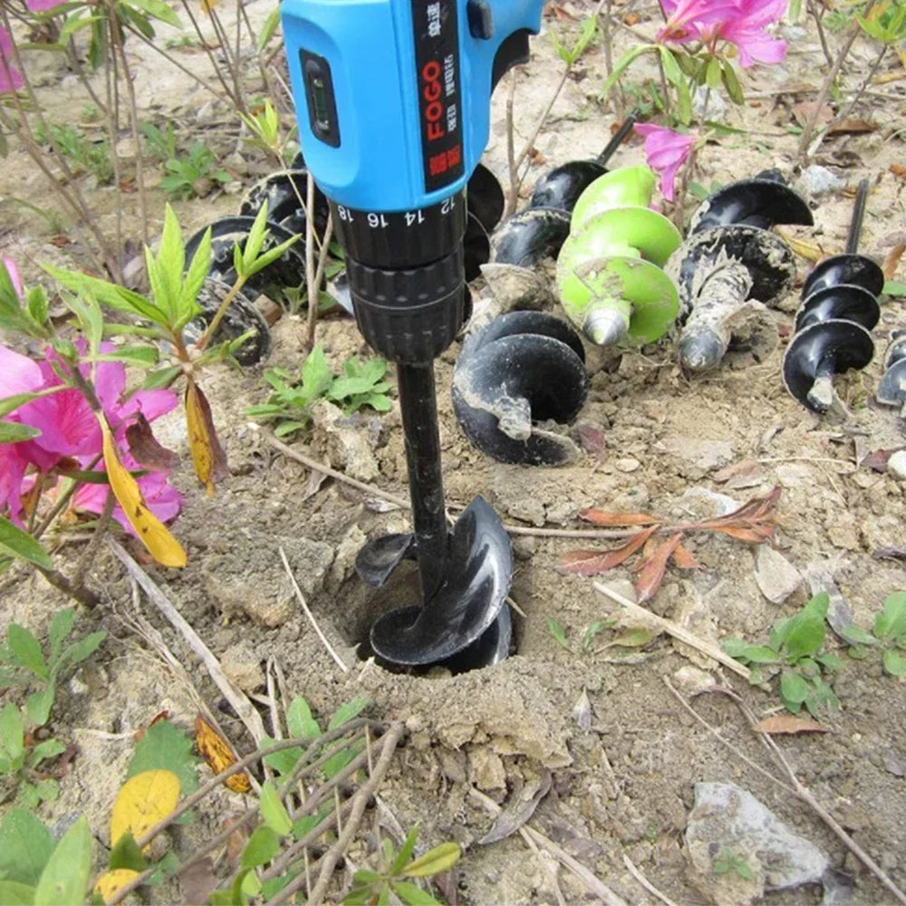 Garden Auger Bits Ergonomic Spiral Rust-Resistant Steel