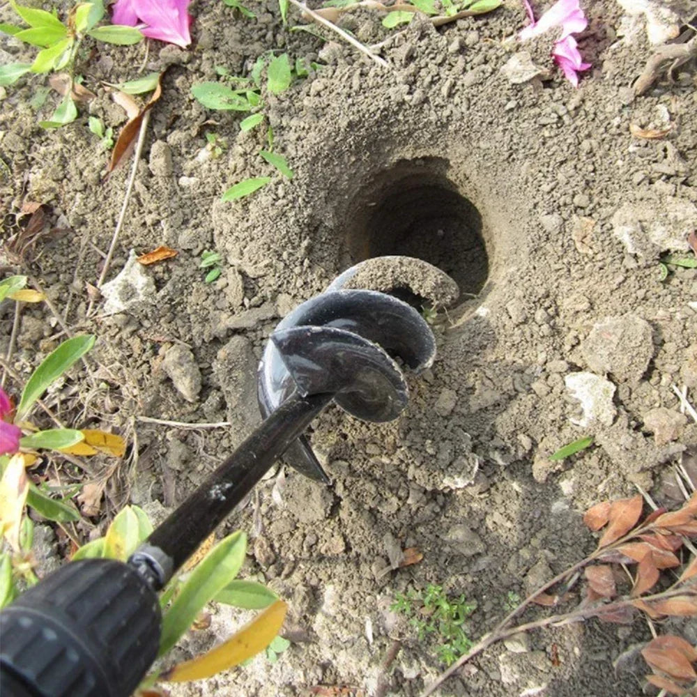 Garden Auger Bits Ergonomic Spiral Rust-Resistant Steel