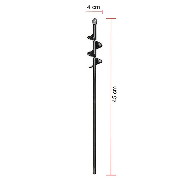 Garden Auger Bits Ergonomic Spiral Rust-Resistant Steel