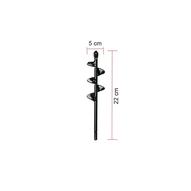 Garden Auger Bits Ergonomic Spiral Rust-Resistant Steel