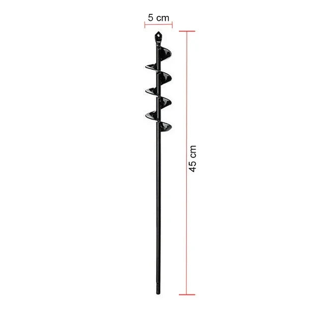 Garden Auger Bits Ergonomic Spiral Rust-Resistant Steel