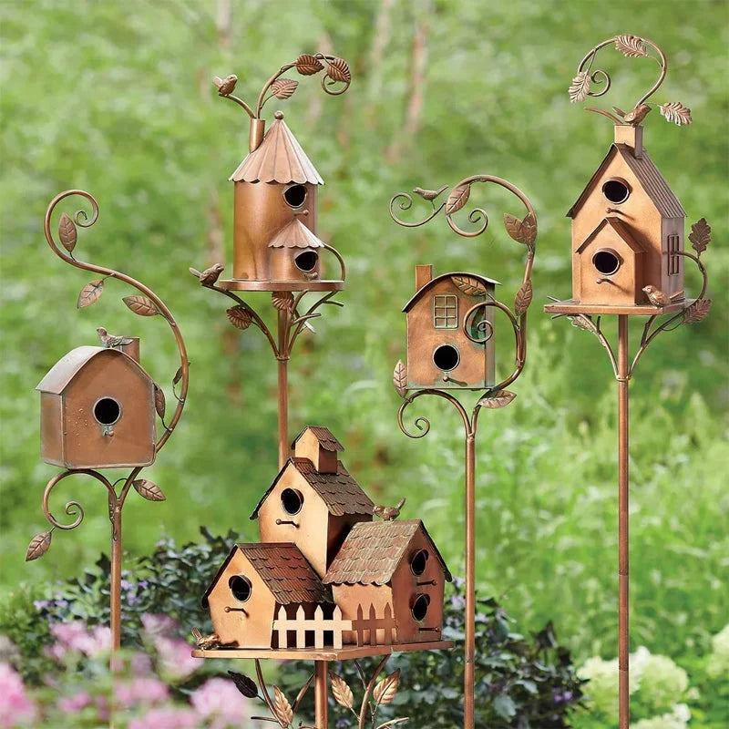 Garden Birdhouse Metal Rust-Resistant Tool-Free Assembly