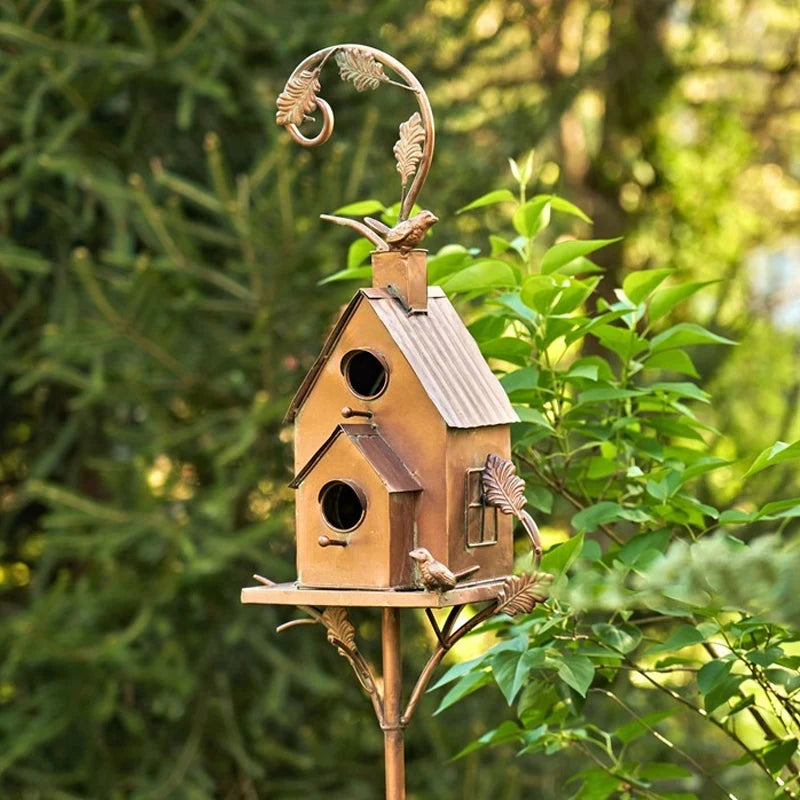 Garden Birdhouse Metal Rust-Resistant Tool-Free Assembly