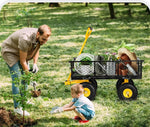 Garden Cart Heavy-Duty Steel Frame Convertible Flatbed