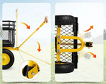 Garden Cart Heavy-Duty Steel Frame Convertible Flatbed