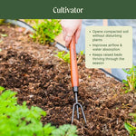 Garden Cultivator Long Handle Coated Steel