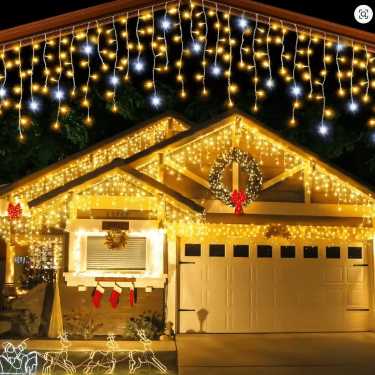 Garden Curtain Lights Weather-Resistant 96 Bright White LEDs