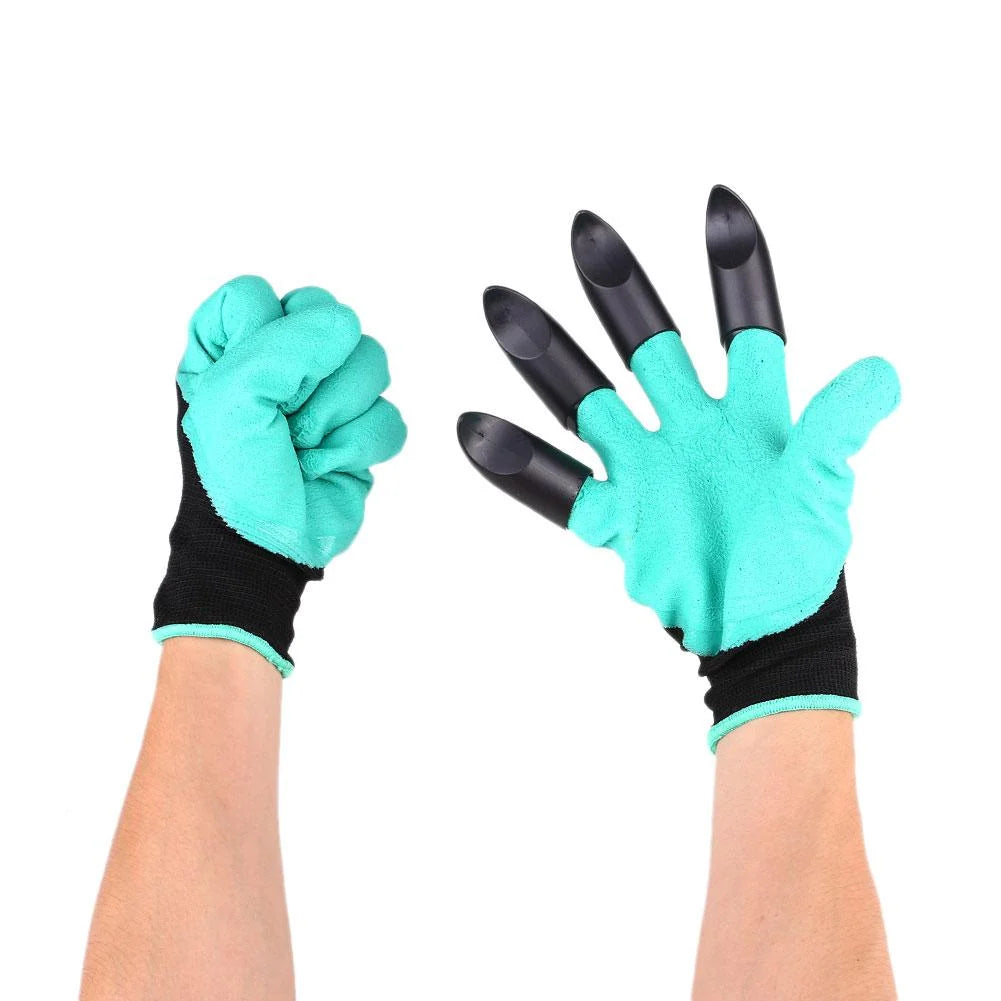 Garden Gloves Built-In Digging Claws Set of 2