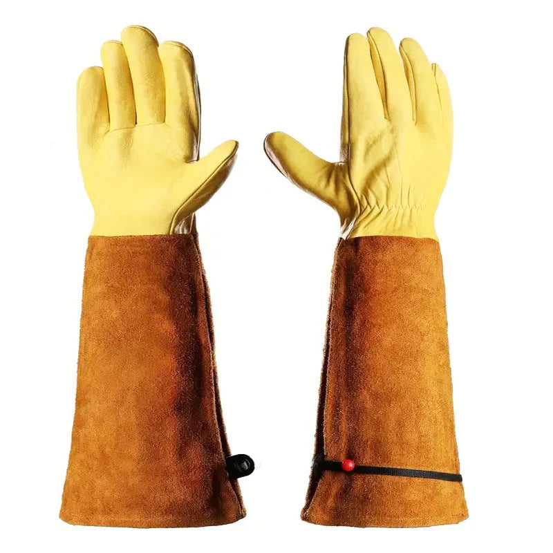 Garden Gloves Extended Forearm Coverage Adjustable Cuffs