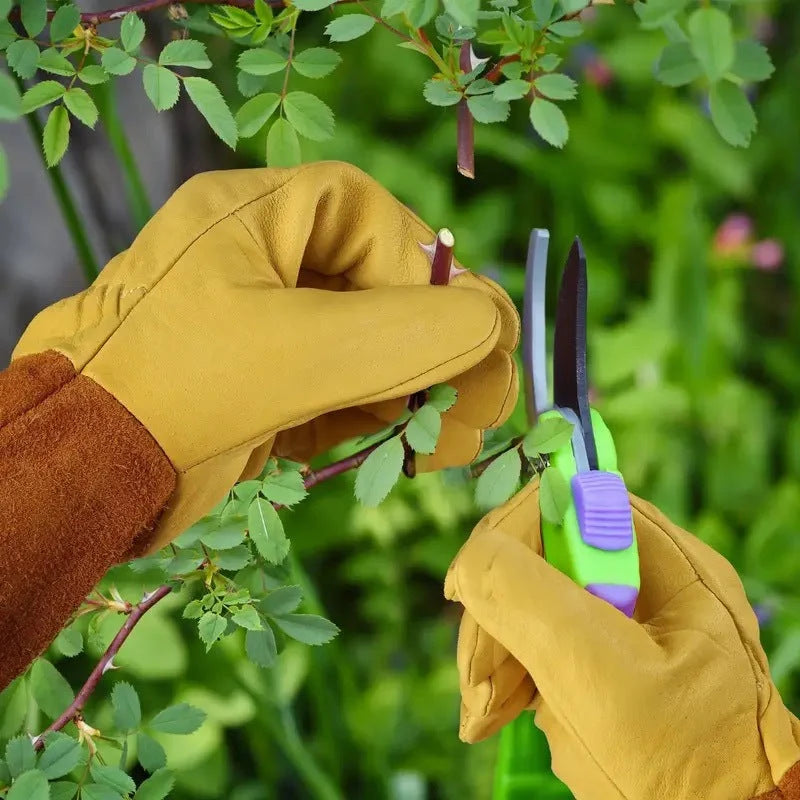 Garden Gloves Extended Forearm Coverage Adjustable Cuffs