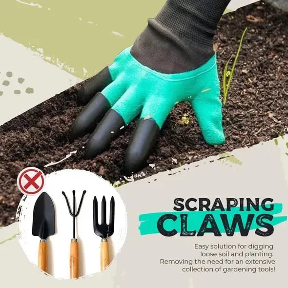 Garden Gloves Integrated Digging Claws Waterproof & Cut Resistant