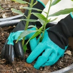 Garden Gloves With Built-In Digging Claws Breathable Fabric Set of 1 Pair