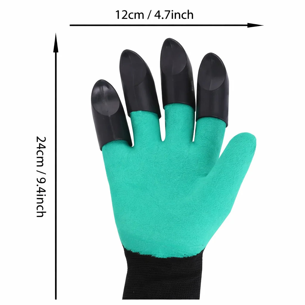 Garden Gloves With Built-In Digging Claws Breathable Fabric Set of 1 Pair