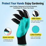 Garden Gloves With Built-In Digging Claws Breathable Fabric Set of 1 Pair