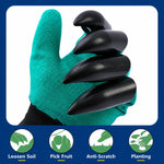Garden Gloves With Built-In Digging Claws Breathable Fabric Set of 1 Pair