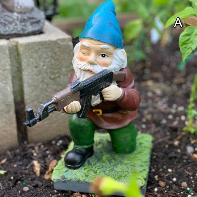 Garden Gnome Statue Hand-Painted Resin Weather-Resistant 4.5 Inch