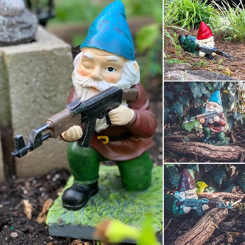 Garden Gnome Statue Hand-Painted Resin Weather-Resistant 4.5 Inch
