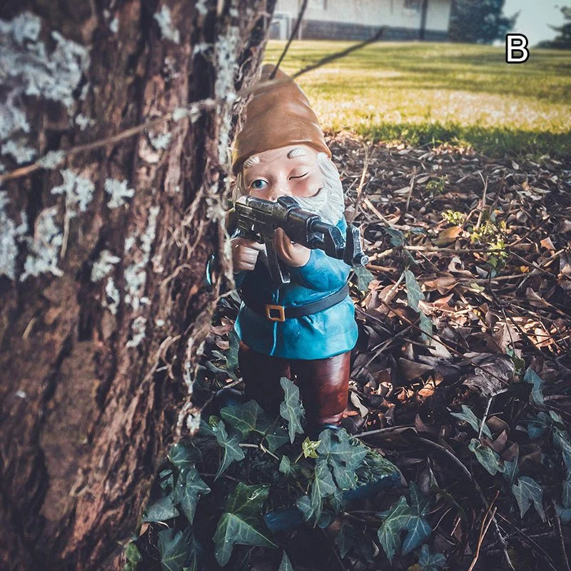 Garden Gnome Statue Hand-Painted Resin Weather-Resistant 4.5 Inch