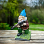 Garden Gnome Statue Military Camouflage Hand-Painted UV-Protected