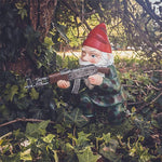 Garden Gnome Statue Military Camouflage Hand-Painted UV-Protected