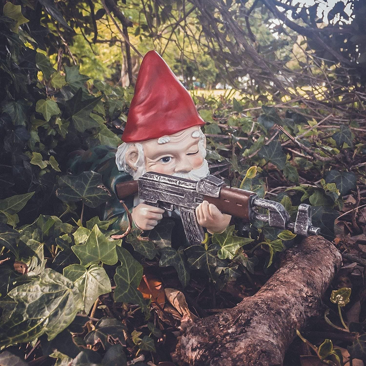 Garden Gnome Statue Military Warrior Design Weatherproof & Fade-Resistant