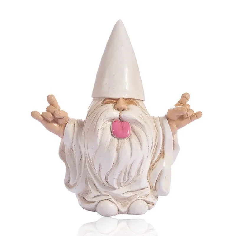 Garden Gnome Statue Resin Tongue-Out Design Outdoor Decor