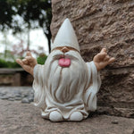 Garden Gnome Statue Resin Tongue-Out Design Outdoor Decor