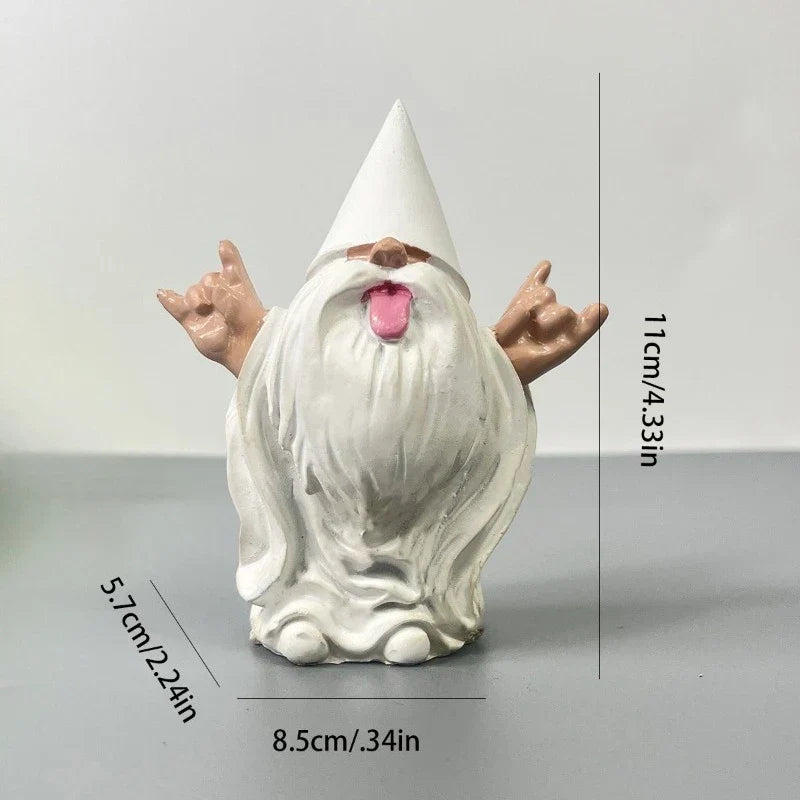 Garden Gnome Statue Resin Tongue-Out Design Outdoor Decor