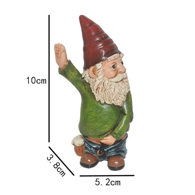 Garden Gnome Statue Resin Urinating Design for Outdoor Decor