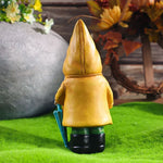 Garden Gnome Statue Resin Weatherproof Yellow Umbrella Design