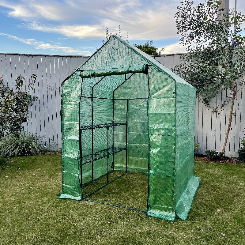 Garden Greenhouse Mesh Ventilation Windows Roll-Up Zippered Door