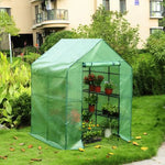 Garden Greenhouse Mesh Ventilation Windows Roll-Up Zippered Door
