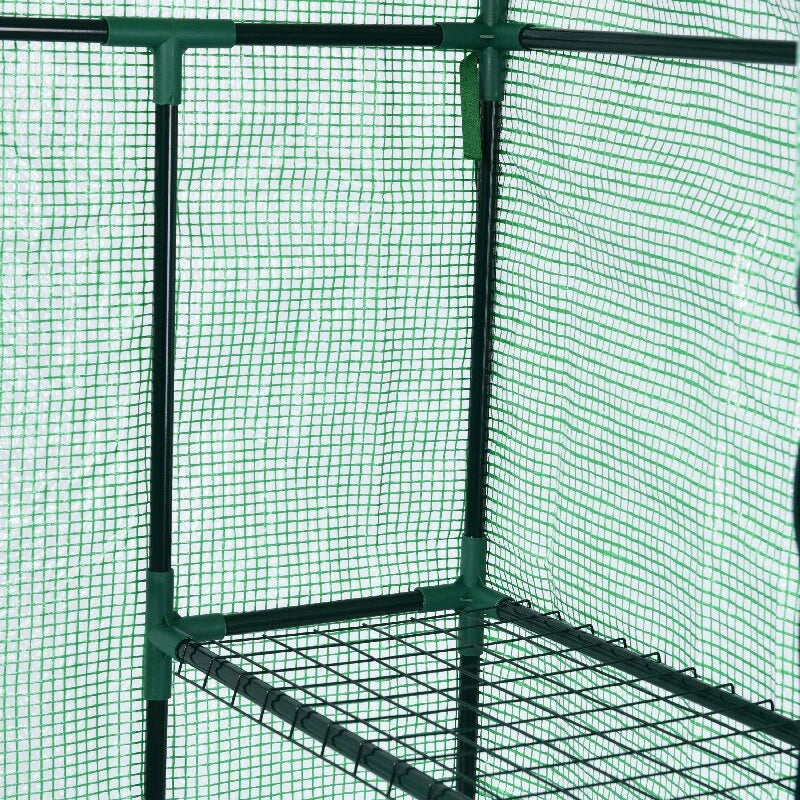Garden Greenhouse Mesh Ventilation Windows Roll-Up Zippered Door