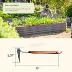 Garden Hoe Multi-Function Steel Head Ash Wood Handle