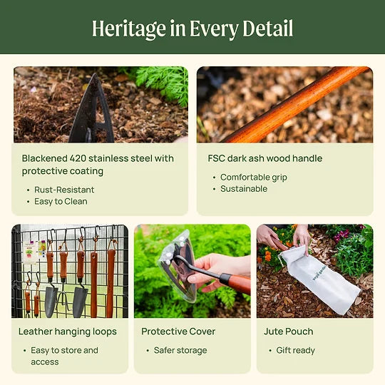 Garden Hoe Multi-Function Steel Head Ash Wood Handle