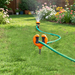 Garden Hose Guide Dual Rollers Metal Stake Plant Protection