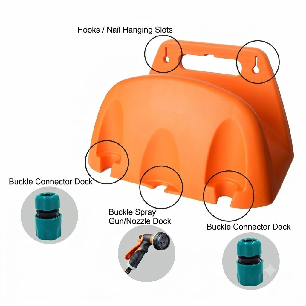 Garden Hose Hanger Wall-Mounted Weather-Resistant Multi-Slot