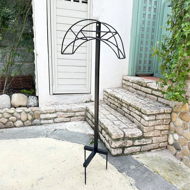 Garden Hose Holder Freestanding Steel Ground Stakes