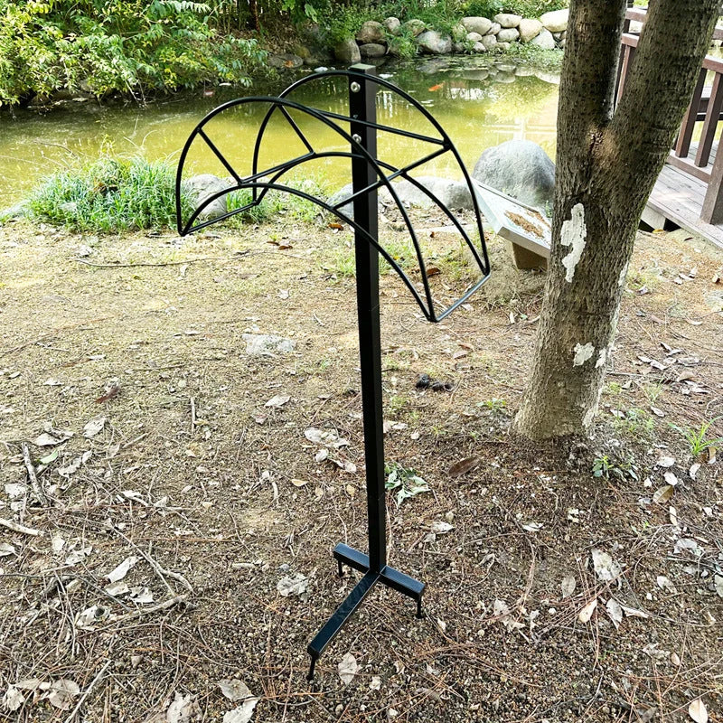Garden Hose Holder Freestanding Steel Ground Stakes