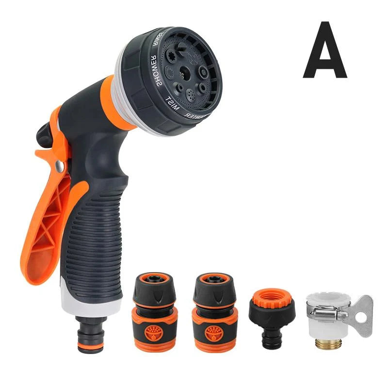 Garden Hose Nozzle 8 Spray Settings Water-Saving Ergonomic Grip
